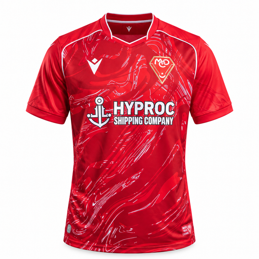 Maillot Officiel MC Oran 2027 Macron Homme/Femme Rouge – Football Algérie